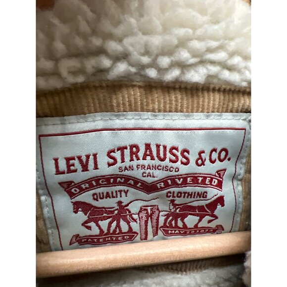 Levi's Tan Corduroy & Sherpa Trucker Hoodie Jacket - Picture 5 of 10